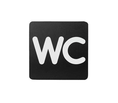 Pittogramma adesivo - WC - 16 x 16 cm - PVC - nero-bianco - Stilcasa - PR10-W - 8033630015276 - DMwebShop