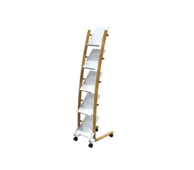 Portariviste da terra - 5 tasche - 34 x 50 x 165 cm - legno-ABS - bianco - Alba - DD5PMW BC - 3129710017829 - DMwebShop