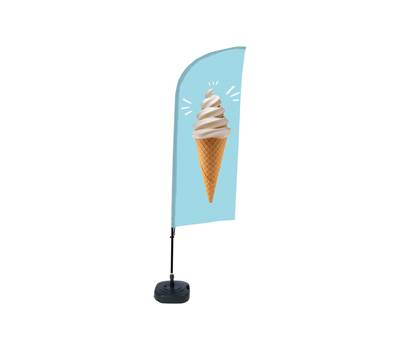 Bandiera a vela GELATO - con base riempibile - 89 x 240 cm - Studio T - BFAW310-WT21-I131ECO - DMwebShop