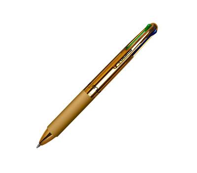 Penna a sfera 4 Multi Chrome - punta 1 mm - 4 colori - metallic gold - conf. 12 pezzi - Osama - OW 84018515 - 8059484018515 - DMwebShop