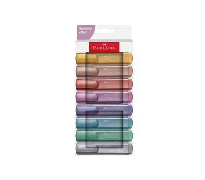 Evidenziatore Textliner 46 - punta a scalpello - tratto 1,0-3,0-5,0 mm - colori assortiti metallic - astuccio 8 colori - Faber Castell - 254678 - 4005402546787 - DMwebShop