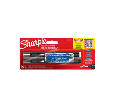Marcatore acrilico - punta tonda - bianco-nero - conf. 2 pezzi - Sharpie - 2201181 - 3026982011817 - DMwebShop