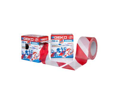 Nastro segnaletico Signal - 70 mm x 200 mt - bianco-rosso - Geko - 200/25 - 8014846092060 - DMwebShop