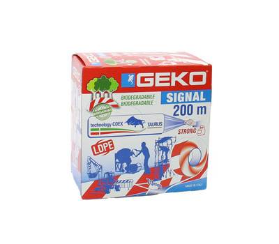 Nastro segnaletico Signal - biodegradabile - 7 cm x 200 mt - bianco-rosso - Geko - 200/26 - 8014846092077 - DMwebShop