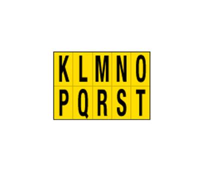 Lettere adesive da K a T - in PVC - 56 x 99 mm - 10 etichette per foglio - 1 foglio - nero-giallo - Cartelli Segnalatori - 905KT - 8409052101826 - DMwebShop
