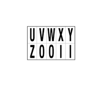 Lettere adesive da U a Z - in PVC - 56 x 99 mm - 10 etichette per foglio - 1 foglio - nero-bianco - Cartelli Segnalatori - 935UZ - 8409353101839 - DMwebShop