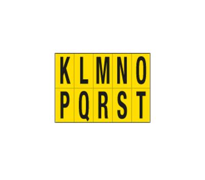 Lettere adesive da K a T - in PVC - 70 x 124 mm - 10 etichette per foglio - 1 foglio - nero-giallo - Cartelli Segnalatori - 906KT - 8409062101830 - DMwebShop