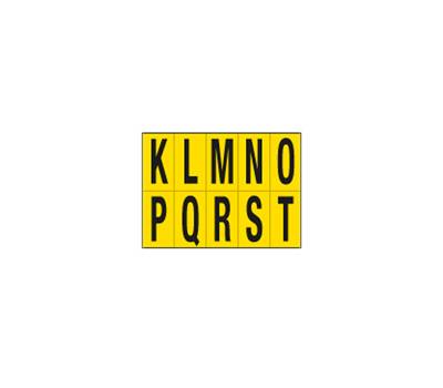 Lettere adesive da K a T - in PVC - 70 x 124 mm - 10 etichette per foglio - 1 foglio - nero-giallo - Cartelli Segnalatori - 906KT - 8409062101830 - DMwebShop