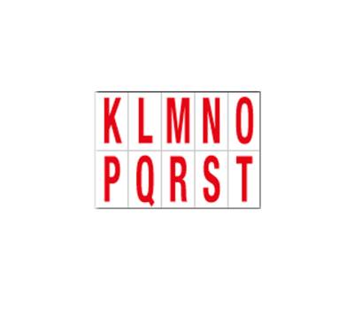 Lettere adesive da K a T - in PVC - 70 x 124 mm - 10 etichette per foglio - 1 foglio - rosso-bianco - Cartelli Segnalatori - 916KT - 8409162101839 - DMwebShop