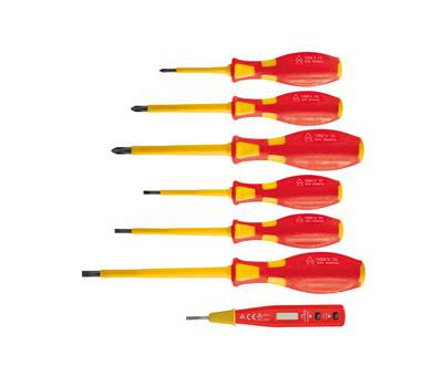 Cacciaviti isolati 1000 V - con cercafase - misure assortite - conf. 7 pezzi - Valex - 1463639 - 8004878693113 - DMwebShop