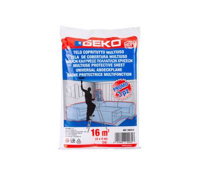 Telo coprituttto - 4 x 4 mt - 16 mq - 230-240 gr - HDPE - trasparente - conf. 3 pezzi - Geko - 100/314 - 8014846002847 - DMwebShop