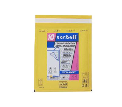Busta imbottita Sacboll - formato E - 24 x 32 cm - carta - avana - conf. 10 pezzi - Blasetti - 0717 - 8007758007178 - DMwebShop
