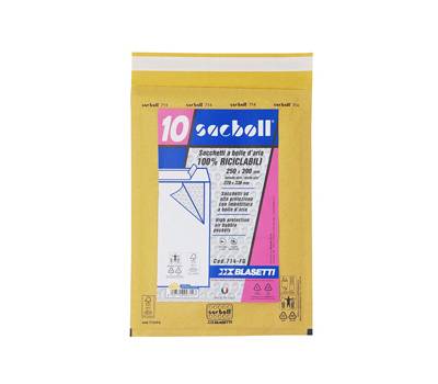 Busta imbottita Sacboll - formato FG - 25 x 39 cm - carta - avana - conf. 10 pezzi - Blasetti - 0714 - 8007758007147 - DMwebShop