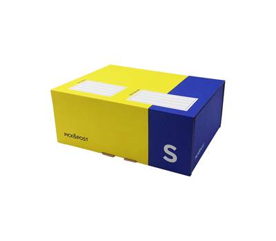 Scatola automontante per ecommerce Pick e Post - S - 26 x 19 x 10 cm - giallo-blu - Blasetti - 0262 - 8007758026216 - DMwebShop
