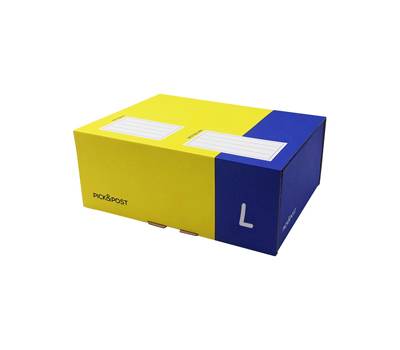 Scatola automontante per ecommerce Pick e Post - L - 40 x 27 x 17 cm - giallo-blu - Blasetti - 0264 - 8007758026414 - DMwebShop
