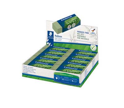 Gomma Eco 526 - 65 x 23 x 13 mm - per matita - verde - conf. 20 pezzi - Staedtler - 526 80-5 - 4007817139943 - DMwebShop