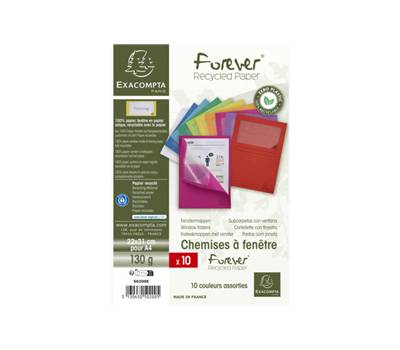 Cartellina a L Forever - con finestra - 130g - 22 x 31 cm - colori assortiti - scatola 10 pezzi - conf. 10 pezzi - Exacompta - 50200E - 3130630502005 - DMwebShop