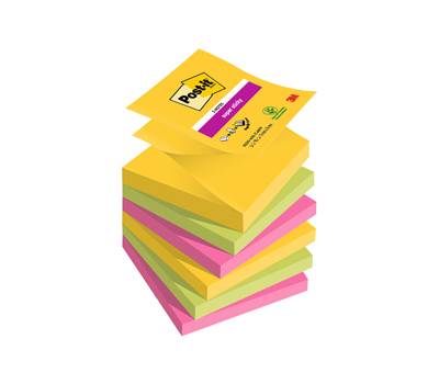 Blocco foglietti Super Sticky Z-Notes - R330-6SS-CARN - 76 x 76 mm - colori asssortiti - 90 fogli - conf. 6 pezzi - Post-it - 7100263205 - 51141999555 - DMwebShop