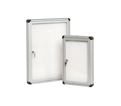 Bacheca per interni con anta battente fondo bianco magnetico 12 fogli A4 verticale - 11868