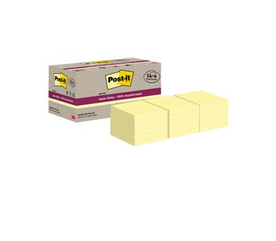 Blocco foglietti SuperSticky Green 654R SSCY14,4 76 x 76 mm carta riciclata confezione 18 blocchi - 11741