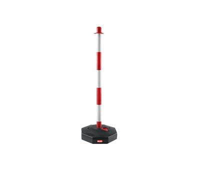 Colonnina segnaletica con base riempibile H 85 cm bianco rosso - 13450