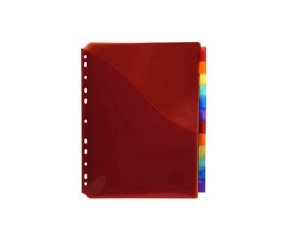 Divisori neutri a 12 tacche PP A4 maxi con portaetichetta colori assortiti - 13850 Divisori neutri a 12 tacche PP A4 maxi con portaetichetta colori assortiti - 13850