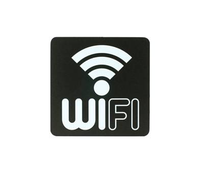 Pittogramma adesivo Wifi 16 x 16 cm PVC nero bianco - 11885
