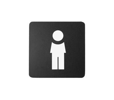 Pittogramma adesivo toilette uomo 16 x 16 cm PVC nero bianco - 11891