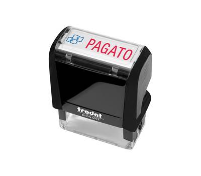 Timbro Printy 4912 Office Eco autoinchiostrante PAGATO 47 x 18 mm nero Trodat 194267 - 11348