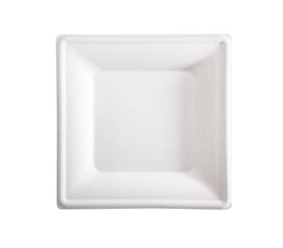 Piatto piano monouso - quadrato - 26 x 26 cm - canna da zucchero - bianco - conf. 50 pezzi - Signor Bio - BPS003BIO50B - 8055715780534 - DMwebShop