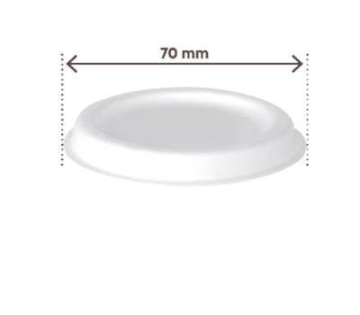 Coperchio in canna da zucchero - per coppetta porta salsa monouso 60 ml - bianco - conf. 100 pezzi - Signor Bio - BCL001BIO100B - 8055715782613 - DMwebShop