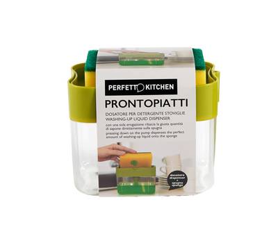 Dispenser detersivo stoviglie ProntoPiatti - con spugna abrasiva - 350 ml - Perfetto - 29118 - 8052474291189 - DMwebShop