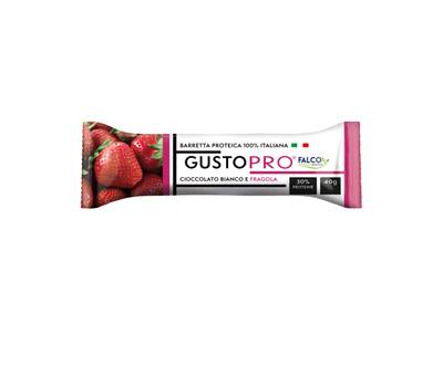 Barretta proteica GustoPro - cioccolato bianco e fragola - 40 gr - conf. 24 pezzi - Falco - 01-0401 - 8033501516246 - DMwebShop