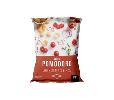 Chips di mais e riso al pomodoro - 70 gr - conf. 10 pezzi - Snack Italy - A009 - 18033509630040 - DMwebShop