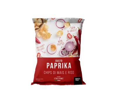 Chips di mais e riso alla paprika - 70 gr - conf. 10 pezzi - Snack Italy - A008 - 18033509630064 - DMwebShop