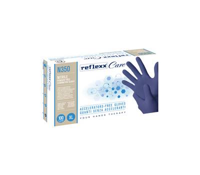 Guanti nitrile ipoallergenici N350 - senza acceleranti - taglia XL - blu - conf. 100 pezzi - Reflexx - N350/XL - 8032891633779 - DMwebShop
