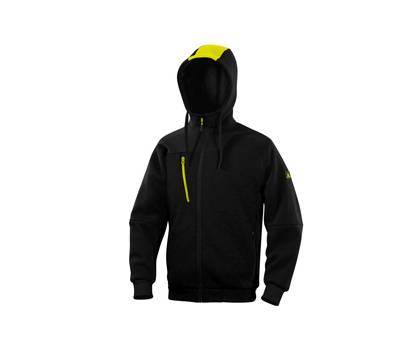 Felpa Borgo - con cappuccio - taglia L - nero-giallo - Deltaplus - BORGONOGT - 3295249290535 - DMwebShop