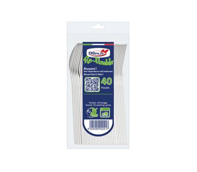 Cucchiaino dessert compact Reuse - 12,5 cm - PS - trasparente - conf. 40 pezzi - Dopla - 03646 - 8005090002417 - DMwebShop
