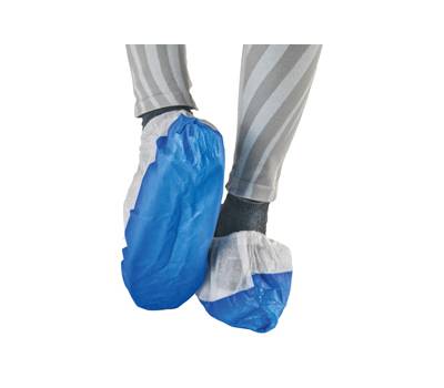 Sovrascarpe monouso Dual Barrier - antiscivolo - taglia unica - PLP - bianco-Blu - conf. 50 pezzi - Worker - GA600.21.02 - 8057714900166 - DMwebShop