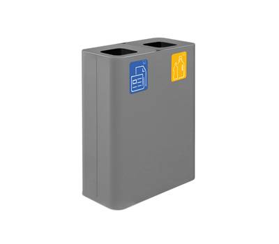 Contenitore gettacarte Pure - 60x30x80 cm - 120 lt - grigio - Stilcasa - PU120F-G - 8033630033003 - DMwebShop