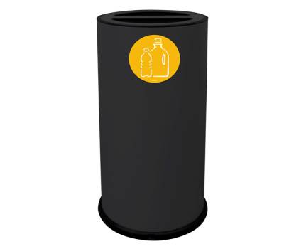Contenitore tondo per raccolta differenziata - 2 scomparti - 70 lt - nero - Stilcasa - 872/N - 8033630038831 - DMwebShop