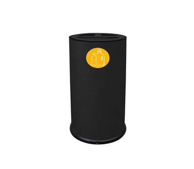 Contenitore tondo per raccolta differenziata - 3 scomparti - 70 lt - nero - Stilcasa - 873/N - 8033630038824 - DMwebShop