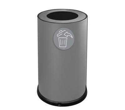 Contenitore tondo per raccolta differenziata - 1 scomparto - 100 lt - grigio - Stilcasa - 991/G - 8033630037933 - DMwebShop