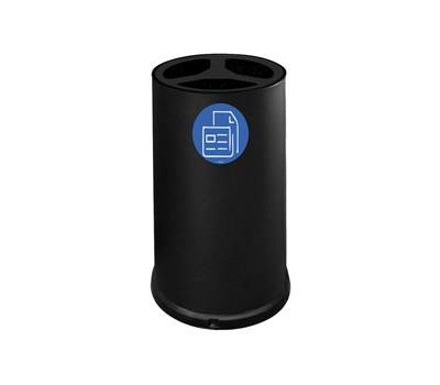 Contenitore tondo per raccolta differenziata - 3 scomparti - 100 lt - nero - Stilcasa - 993/N - 8033630037964 - DMwebShop