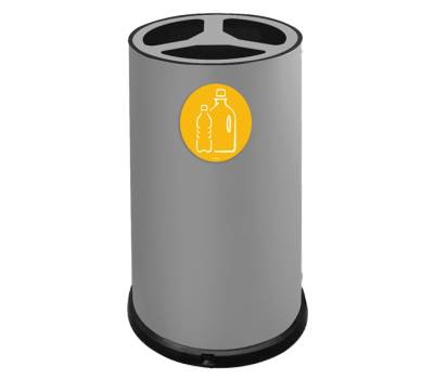 Contenitore tondo per raccolta differenziata - 3 scomparti - 100 lt - acciaio - Stilcasa - 993/G - 8033630037971 - DMwebShop