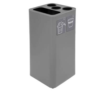 Contenitore per raccolta differenziata - con divisiorio bicchieri - 50 lt - grigio - Stilcasa - PU100F-BG-G - 8033630051854 - DMwebShop