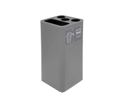 Contenitore per raccolta differenziata - con divisiorio bicchieri - 50 lt - grigio - Stilcasa - PU100F-BG-G - 8033630051854 - DMwebShop
