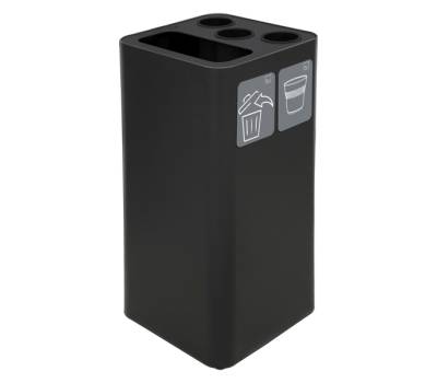 Contenitore per raccolta differenziata - con divisiorio bicchieri - 50 lt - nero - Stilcasa - PU100F-BG-N - 8033630051847 - DMwebShop