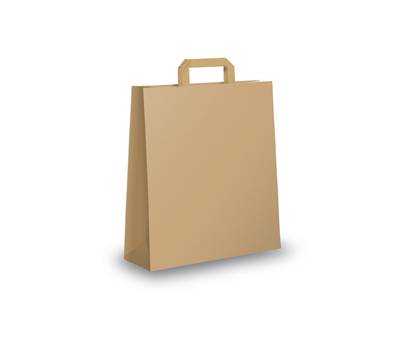 Shopper - maniglie piattina - 26 x 11 x 34,5 cm - carta kraft - avana - conf. 350 pezzi - Mainetti Bags - 001642 - 310000961D - DMwebShop