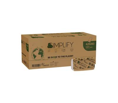 Asciugamani piegati a V Simplify 21 x 20,3 cm goffratura a onda 16,5 gr - 21036